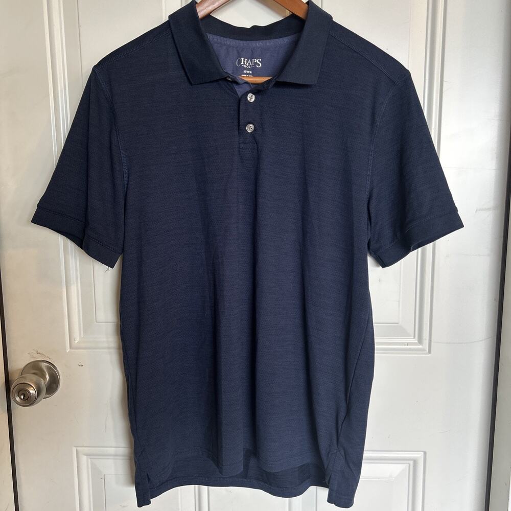 Chaps Men's Super Soft Golf Polo Shirt NAVY BLUE Short Sleeve Size M